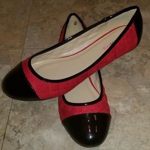 Red and Black Justfab Flats